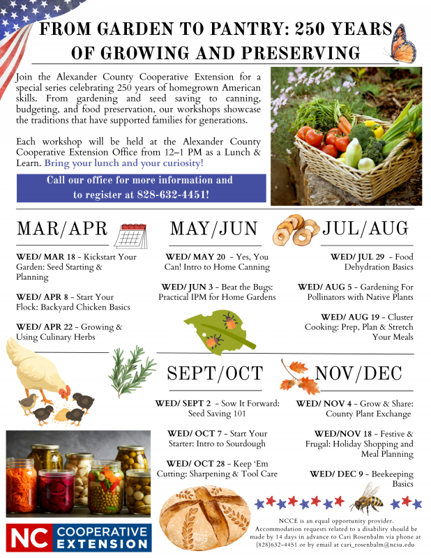 America 250: From Garden to Pantry - Beekeeping Basics Graphic
